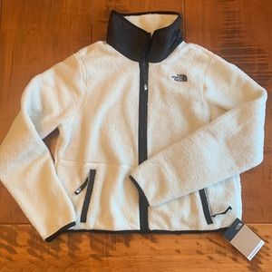 Women’s North Face Dunraven Sherpa Crop Full Zip- vintage white